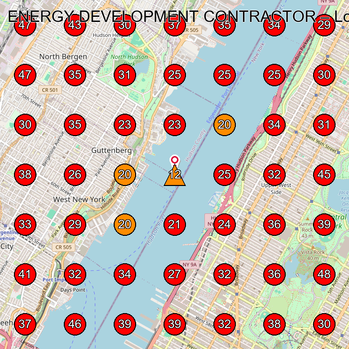 ENERGY DEVELOPMENT CONTRACTOR GeoGrid visibility map for Construction Company in West New York